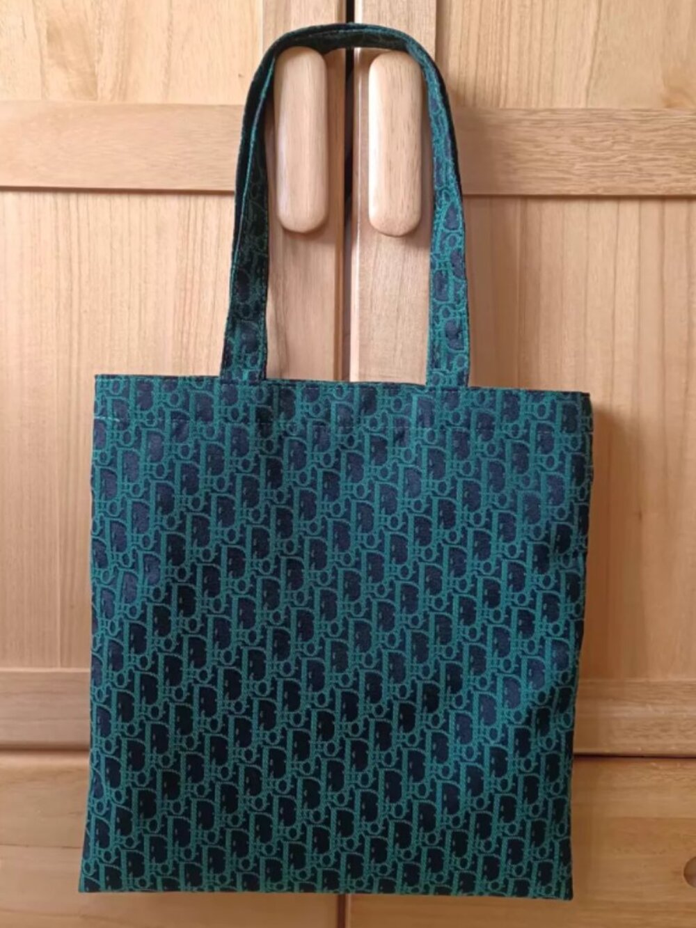 Dior Gift Tote Bag Green Oblique Canvas Shoulder Bag l GWP item l 35cm × 40cm